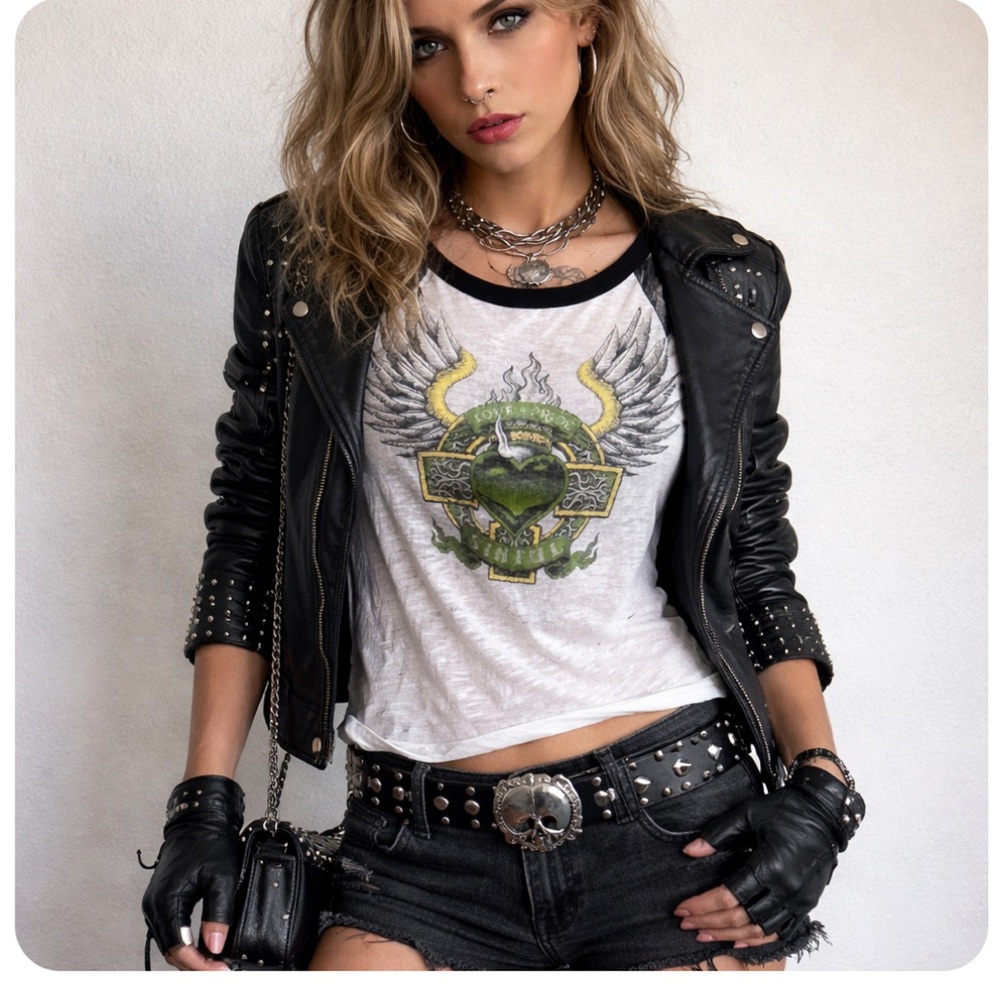 Affliction Sinful Love & Pride T-Shirt Women’s Size Large